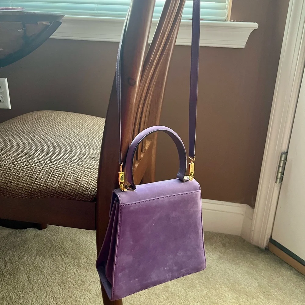 Authentic Salvatore Ferragamo Suede Purse - Picture 2 of 16